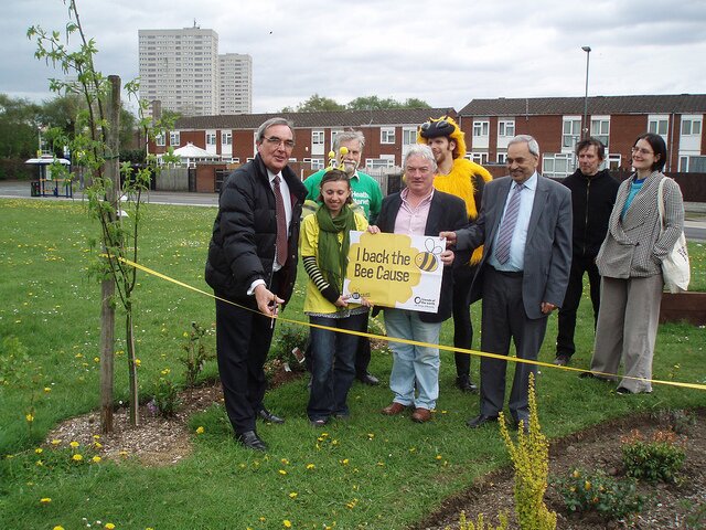 Roger opening the Bee Garden at the Jubilee Gardens, Longmore Street, Balsall Heath