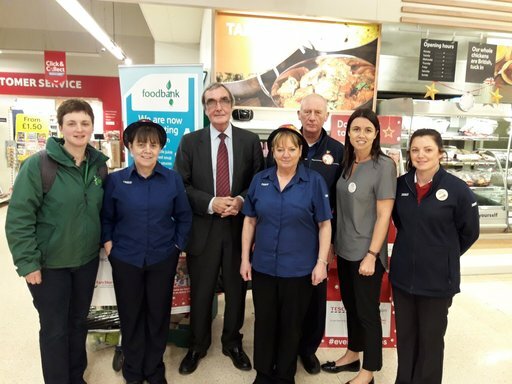 Supporting Tesco's food collection for a local food bank, March 2019.